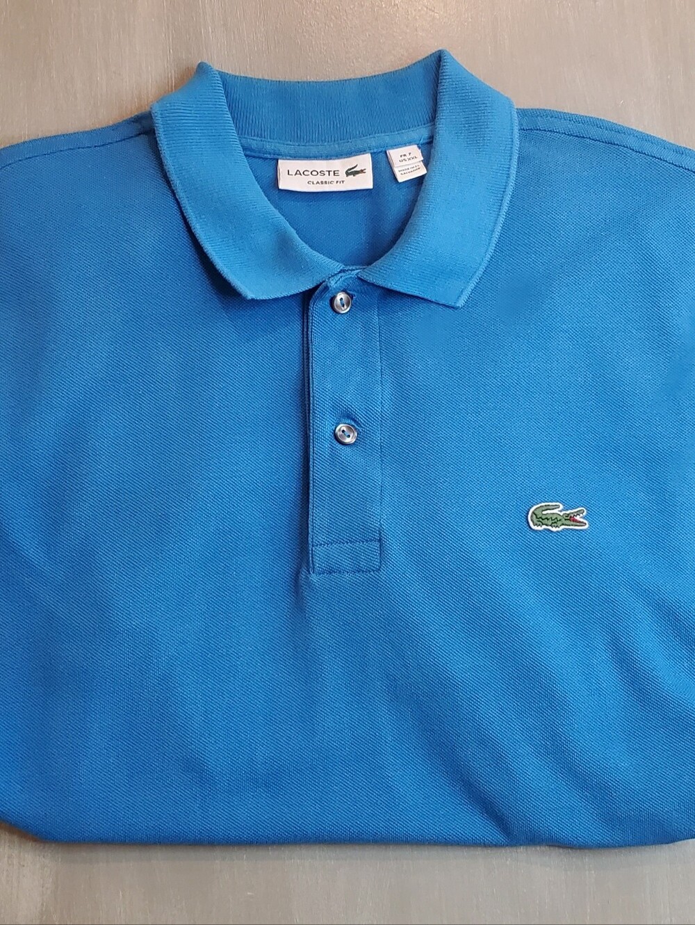 Lacoste Men's Polo Shirt - Bright Blue with Green Crocodile Classic Fit Size XXL